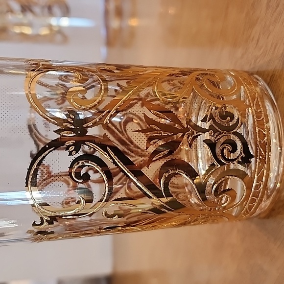 VINTAGE Culver Barware 22k Gold Glasses Pattern CUV61 MCM 6 items - Picture 7 of 9